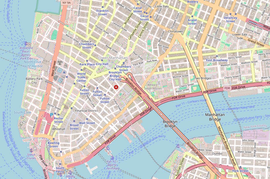 The real OpenStreetMap of Lower Manhattan